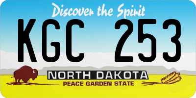 ND license plate KGC253