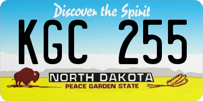ND license plate KGC255