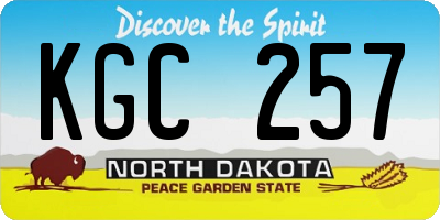 ND license plate KGC257