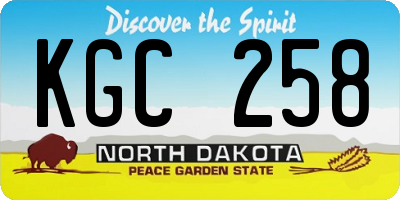 ND license plate KGC258
