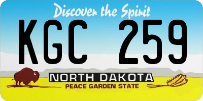 ND license plate KGC259
