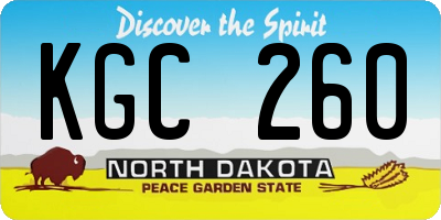 ND license plate KGC260