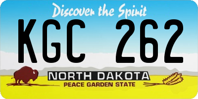 ND license plate KGC262
