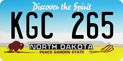 ND license plate KGC265