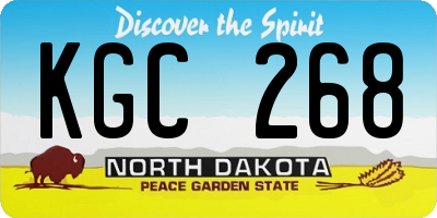 ND license plate KGC268