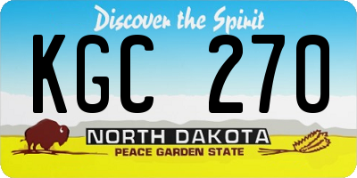 ND license plate KGC270