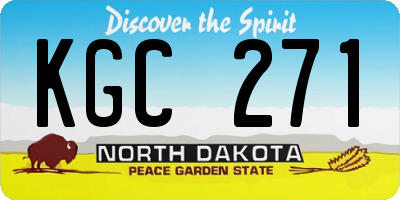 ND license plate KGC271