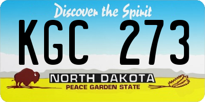 ND license plate KGC273