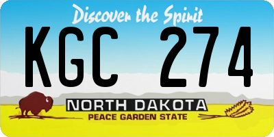ND license plate KGC274
