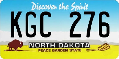 ND license plate KGC276