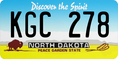 ND license plate KGC278