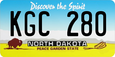 ND license plate KGC280