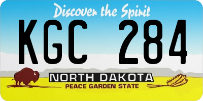 ND license plate KGC284