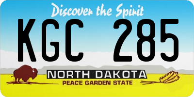 ND license plate KGC285