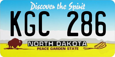 ND license plate KGC286