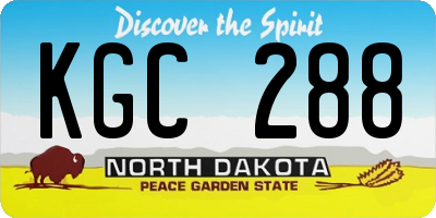 ND license plate KGC288