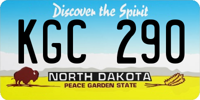 ND license plate KGC290