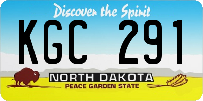 ND license plate KGC291