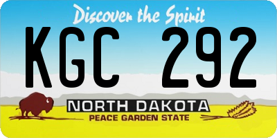 ND license plate KGC292