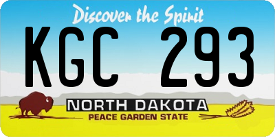 ND license plate KGC293