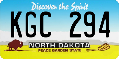 ND license plate KGC294