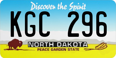 ND license plate KGC296