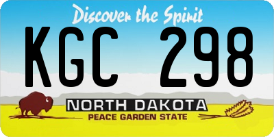 ND license plate KGC298