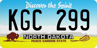 ND license plate KGC299