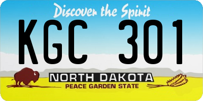 ND license plate KGC301