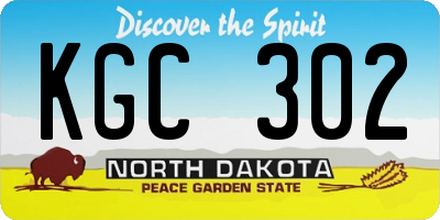 ND license plate KGC302