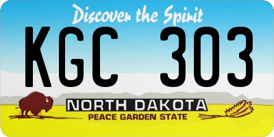 ND license plate KGC303