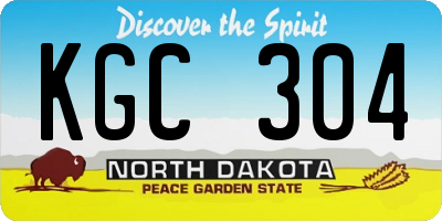 ND license plate KGC304