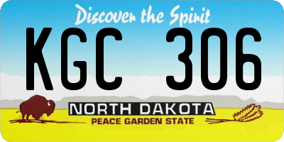 ND license plate KGC306