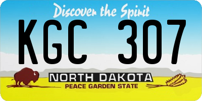ND license plate KGC307
