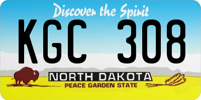 ND license plate KGC308