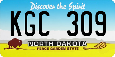 ND license plate KGC309