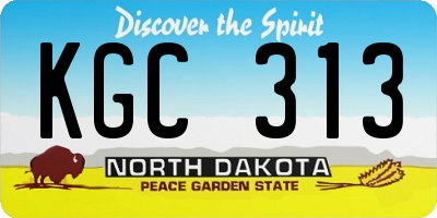 ND license plate KGC313