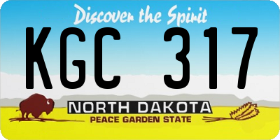 ND license plate KGC317