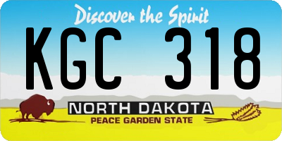 ND license plate KGC318