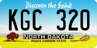 ND license plate KGC320