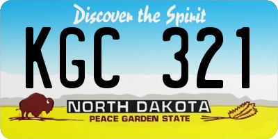 ND license plate KGC321