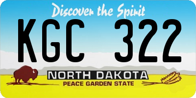 ND license plate KGC322