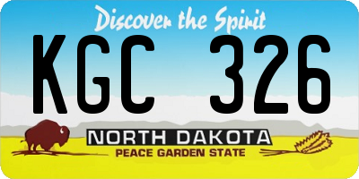 ND license plate KGC326