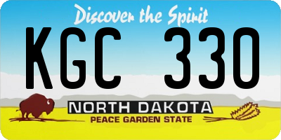 ND license plate KGC330