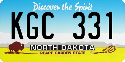 ND license plate KGC331