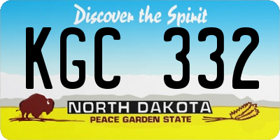 ND license plate KGC332