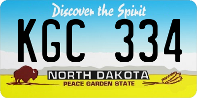 ND license plate KGC334