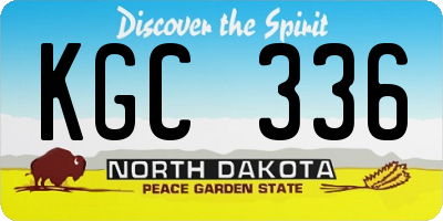 ND license plate KGC336