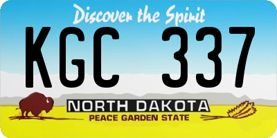 ND license plate KGC337
