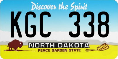 ND license plate KGC338